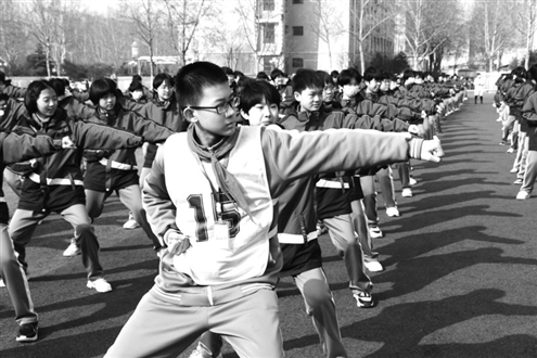 2018年以来,长清区第一初级中学一直把“全员武术”作为学校一大特色